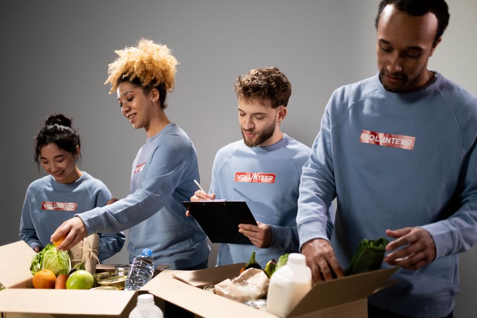 Food bank volunteers